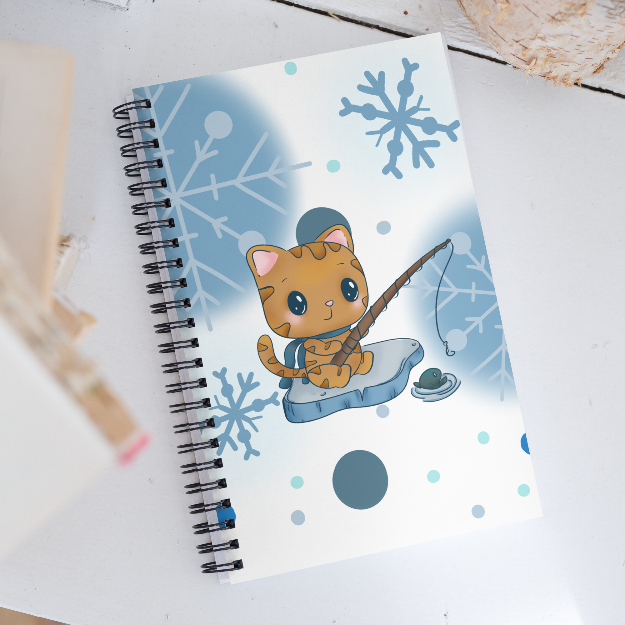 Cute Kawaii  Cat Winter Notebook