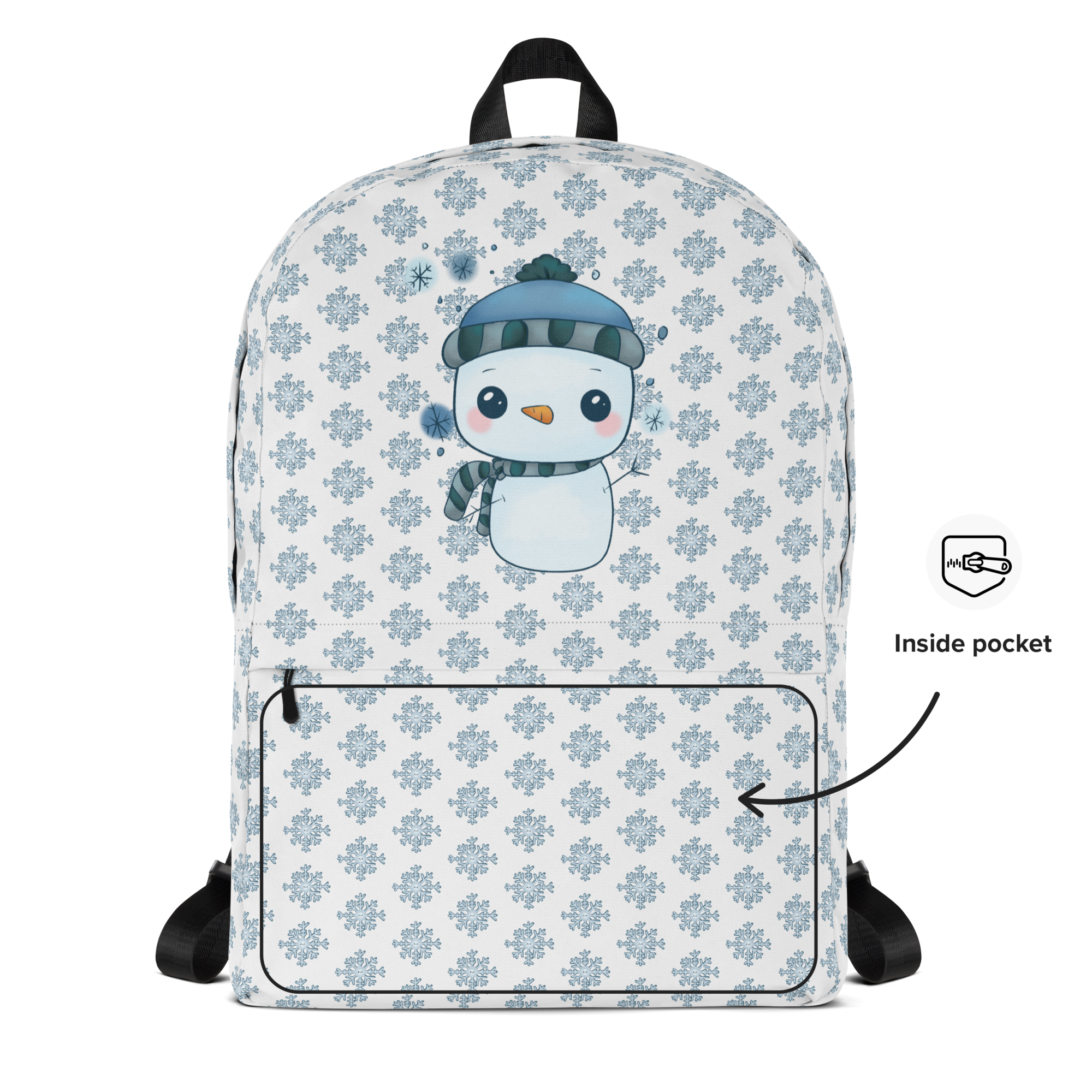 Cute Kawaii Snowman Pattern Backpack