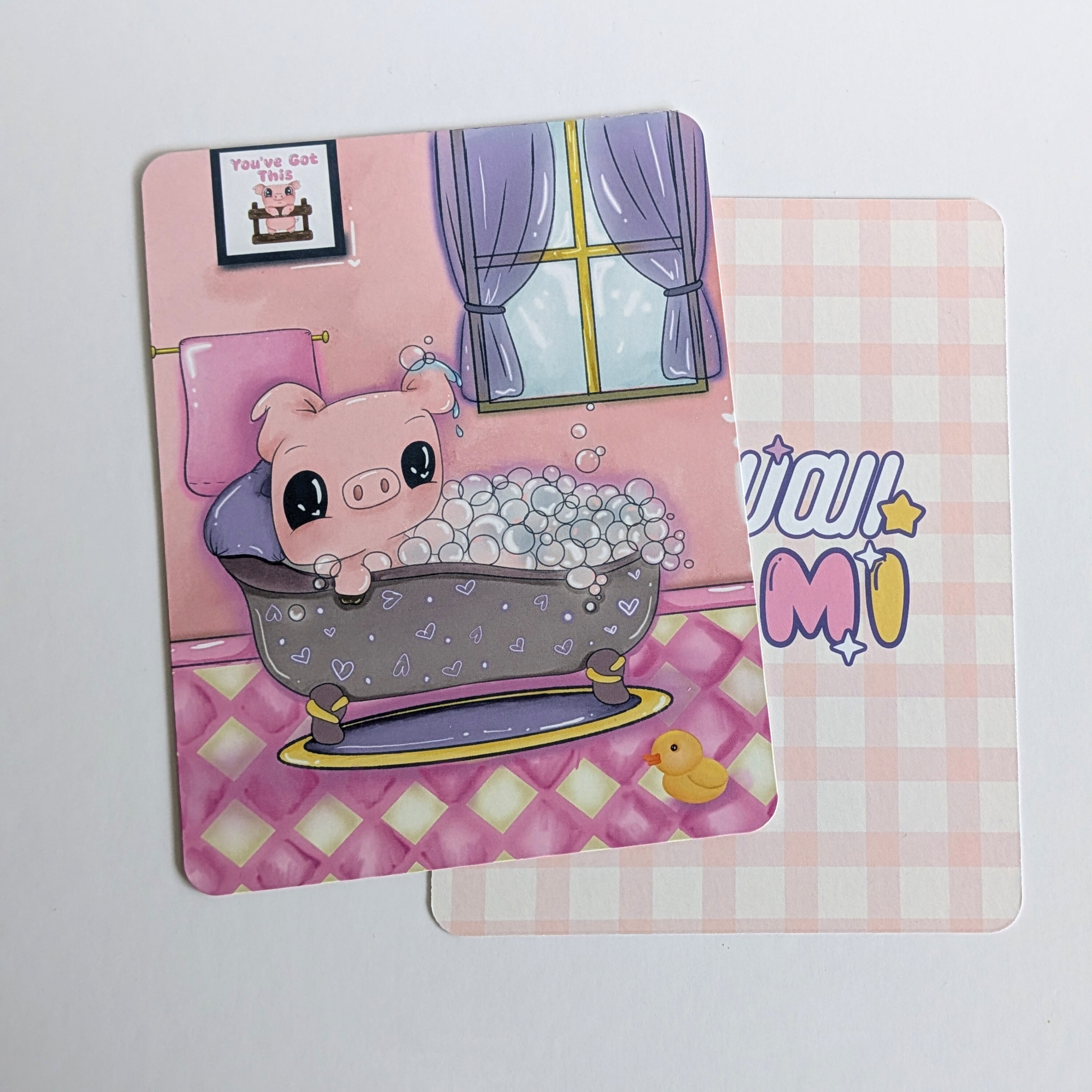 Cute Pig Bath Time Card