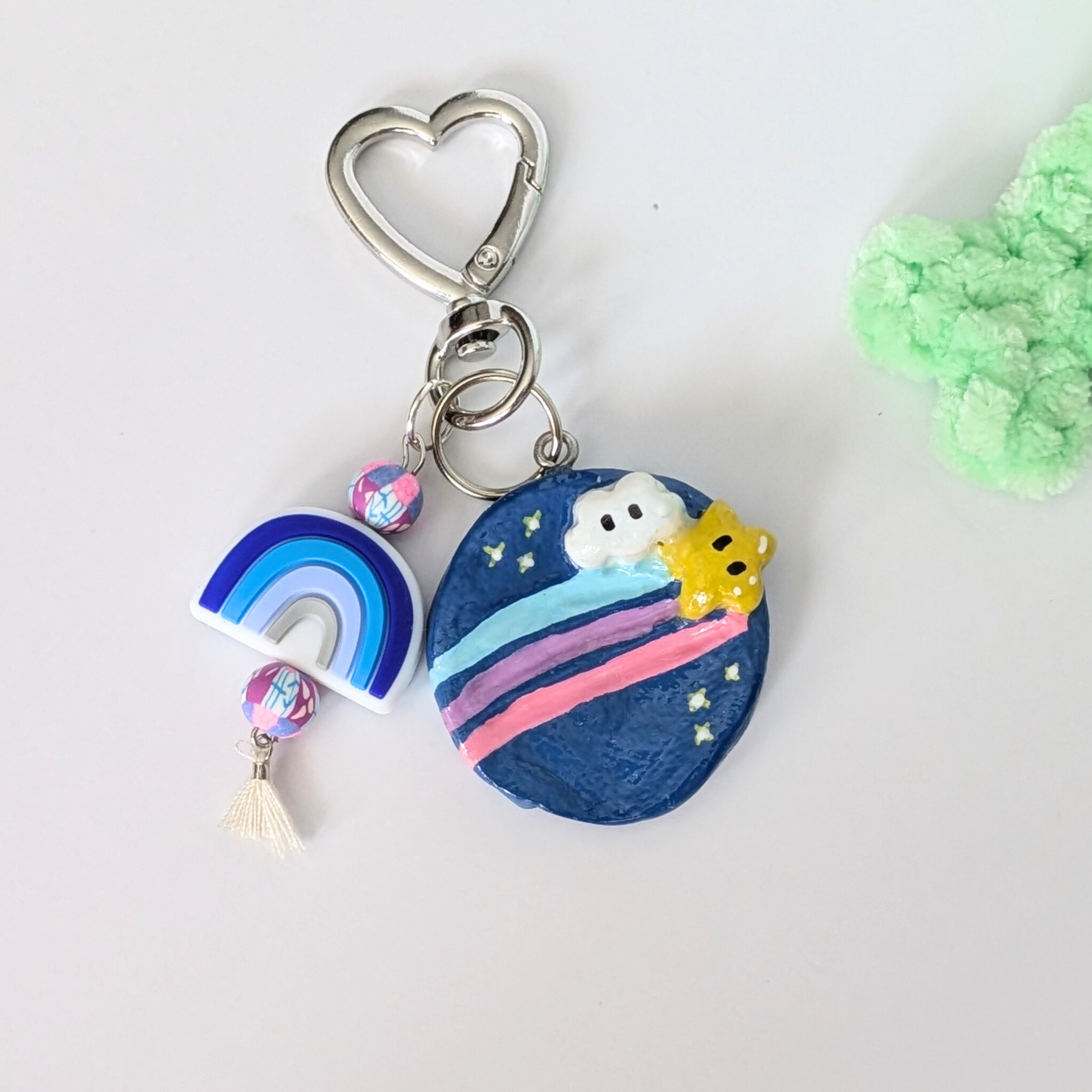Cute Cosmic Textured Worry Stone Keychain