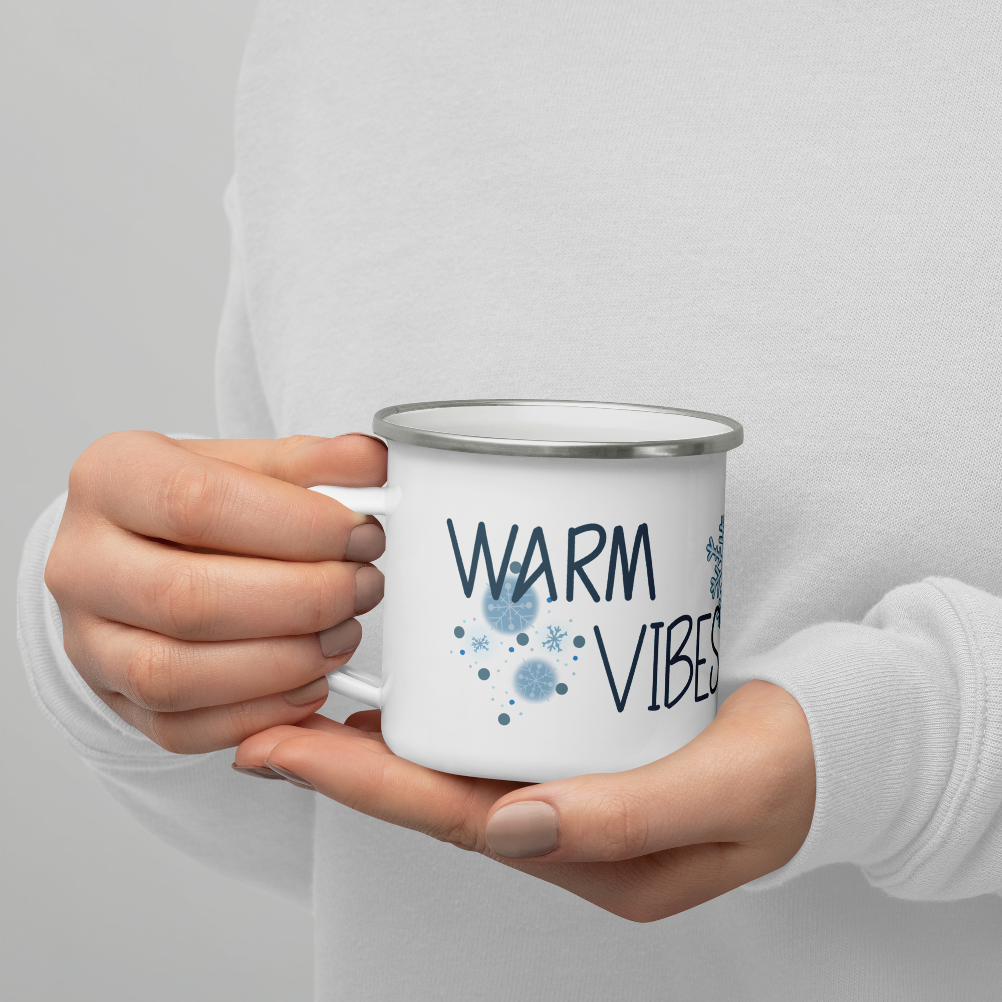 Kawaii Snowman enamel mug