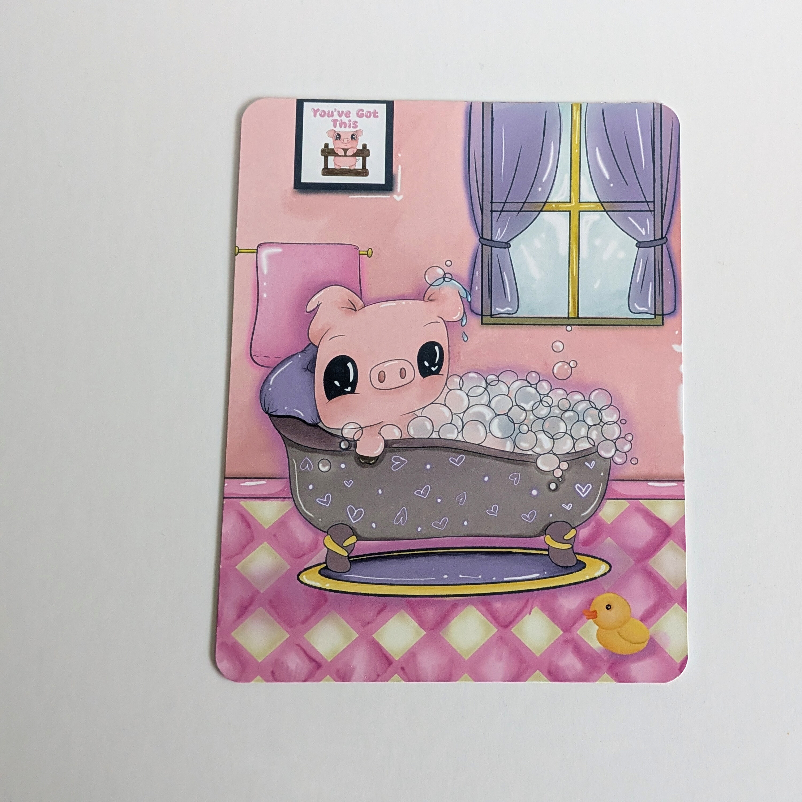 Cute Pig Bath Time Card