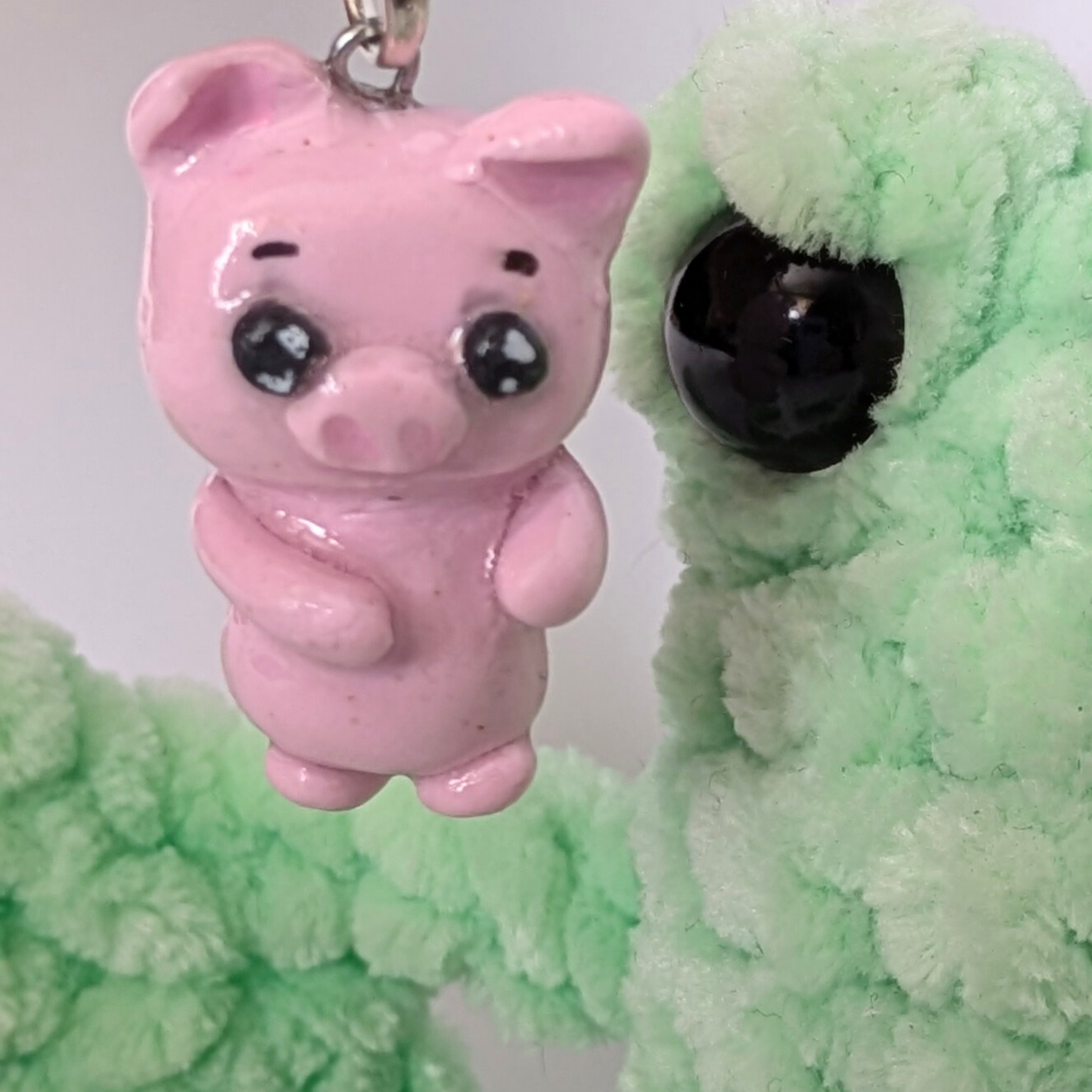 Clay Kawaii Pig Phone Charm