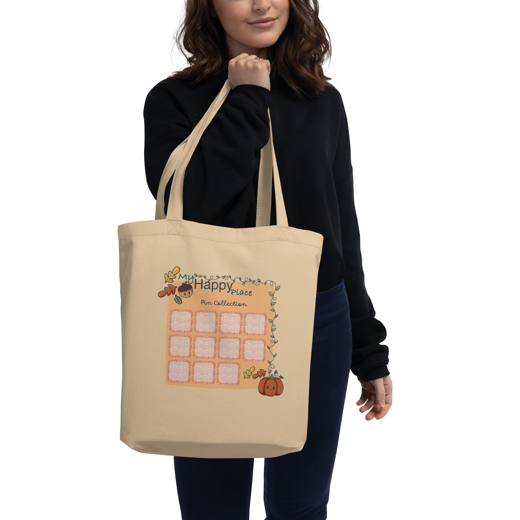 Happy Place Pin Collection Tote Bag