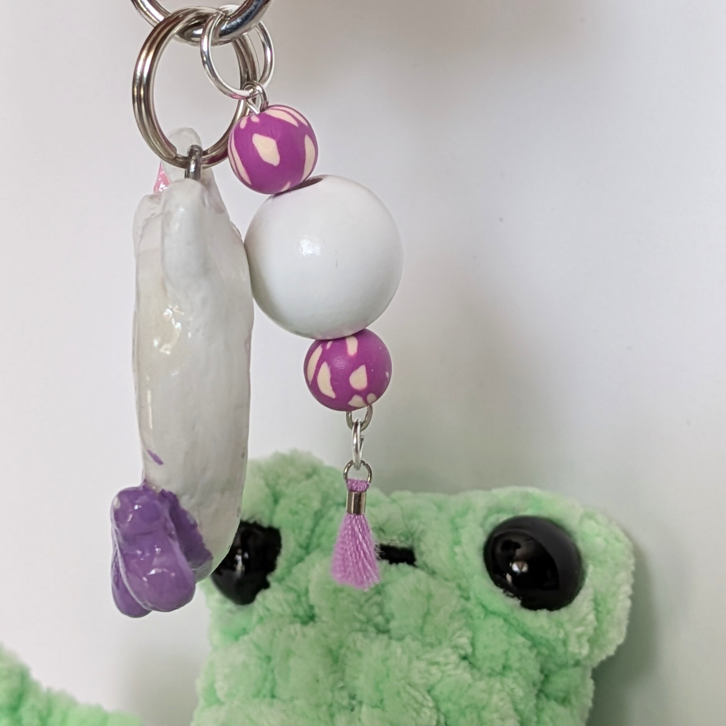 Handmade Cat Worry Stone Keychain