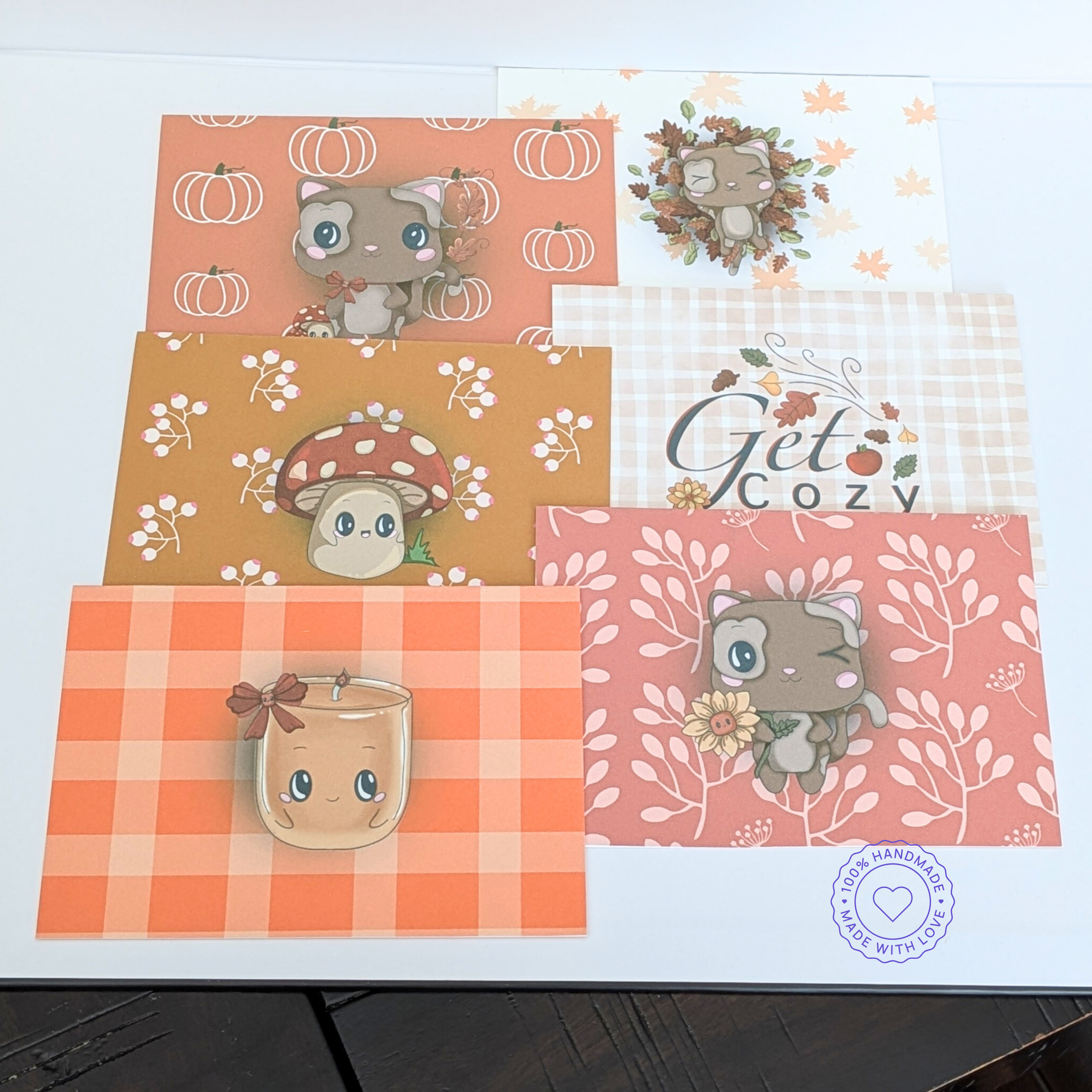 Autumn Kawaii Cat Stationery Gift Set