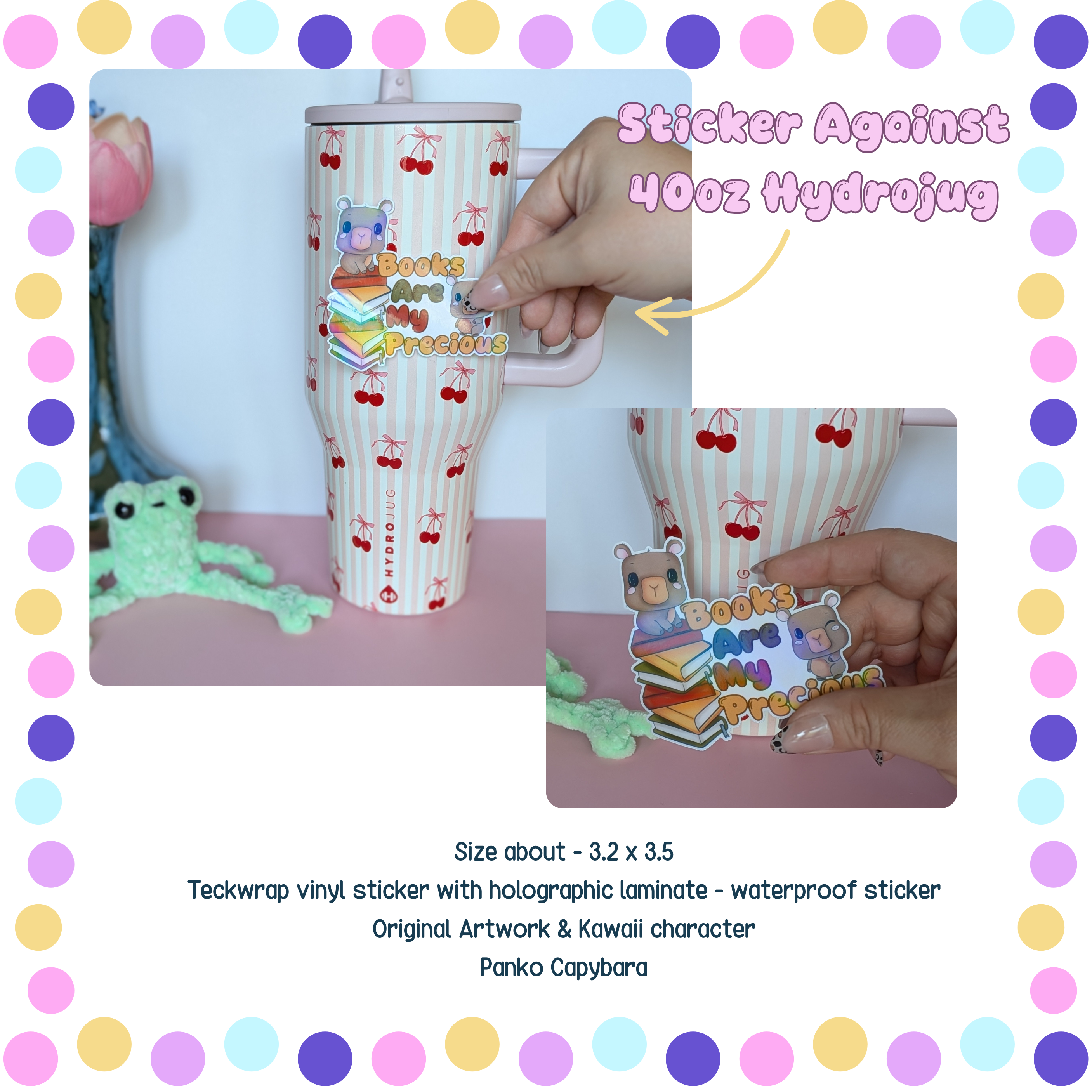 "Books Are My Precious" Kawaii Capybara Sticker