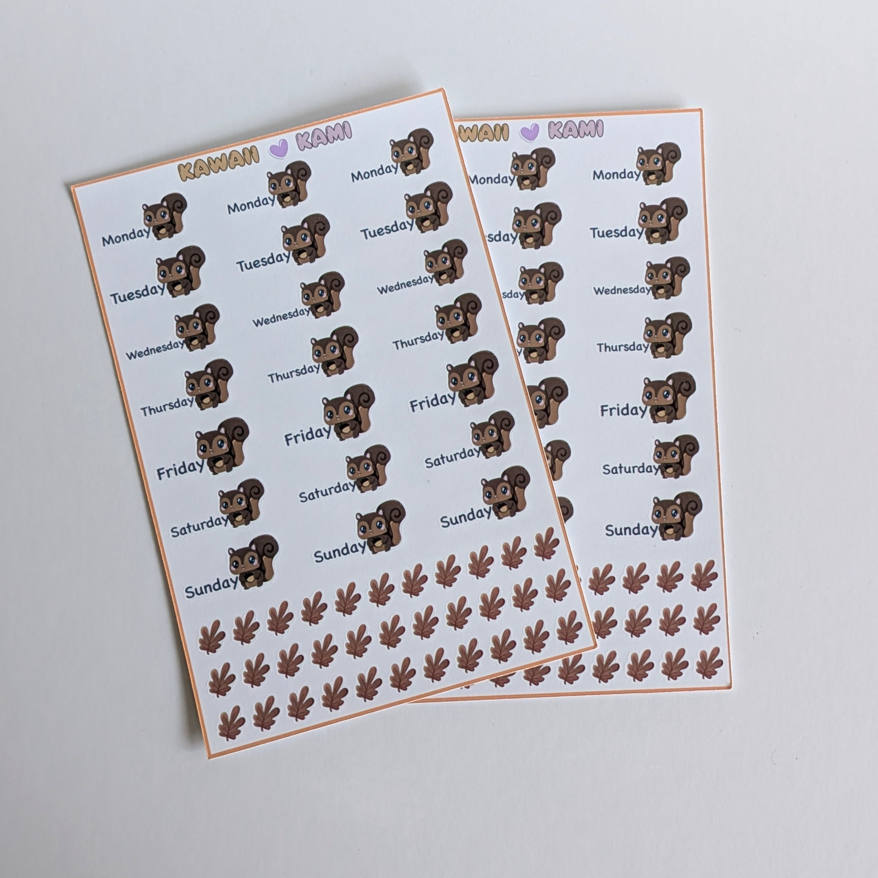 Squirrel Themed Weekly Planner Stickers