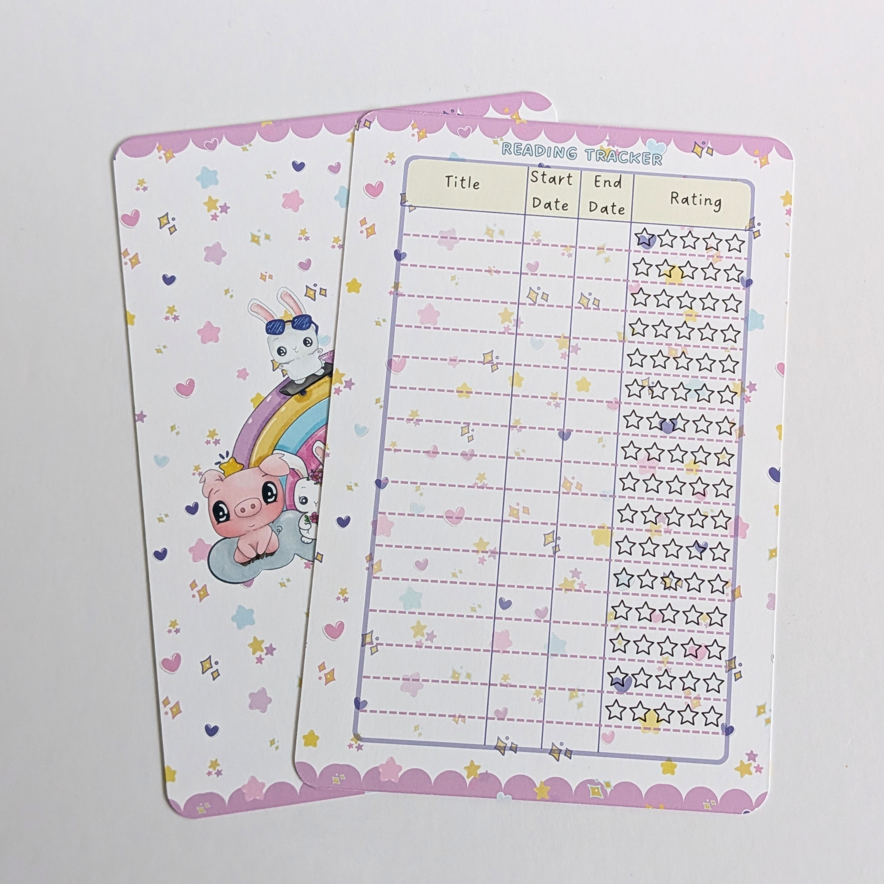 Cute Reading Tracker Cards