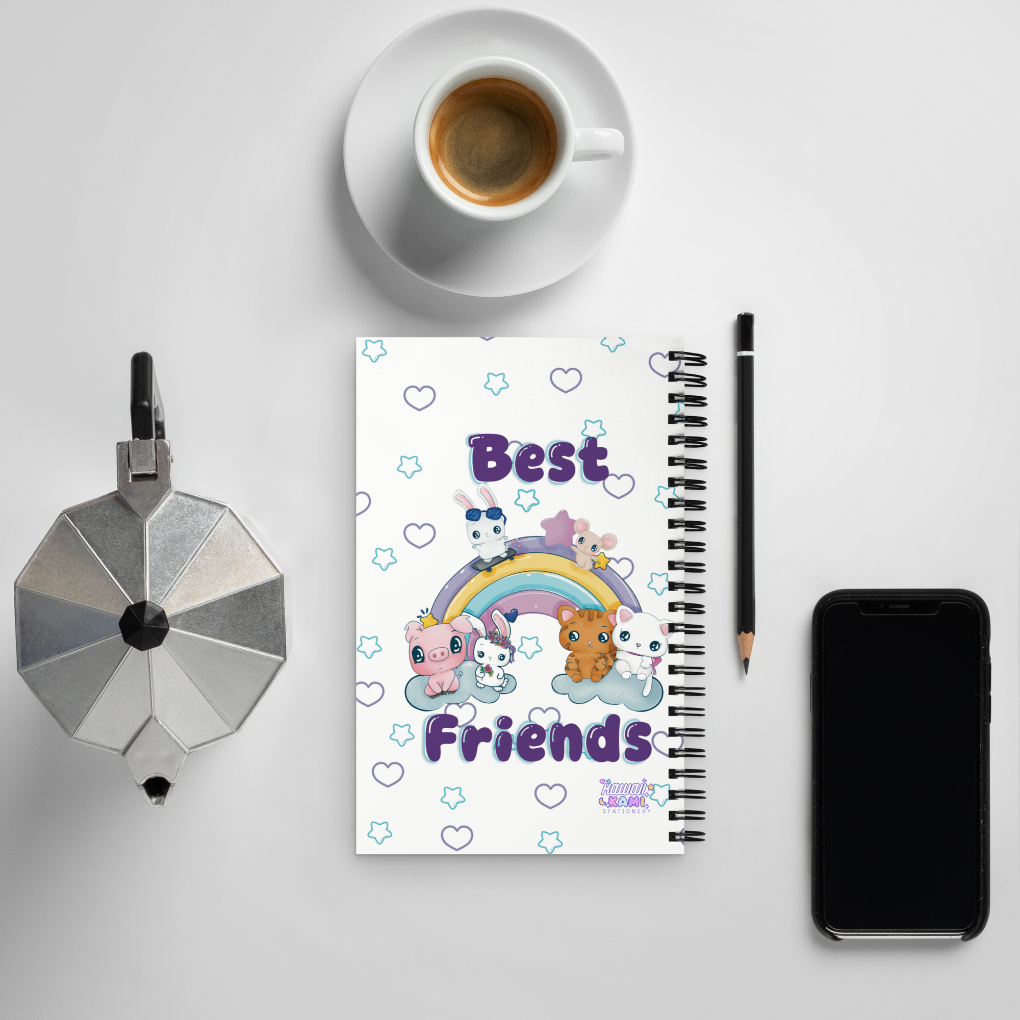 Kawaii Best Friends Spiral Notebook