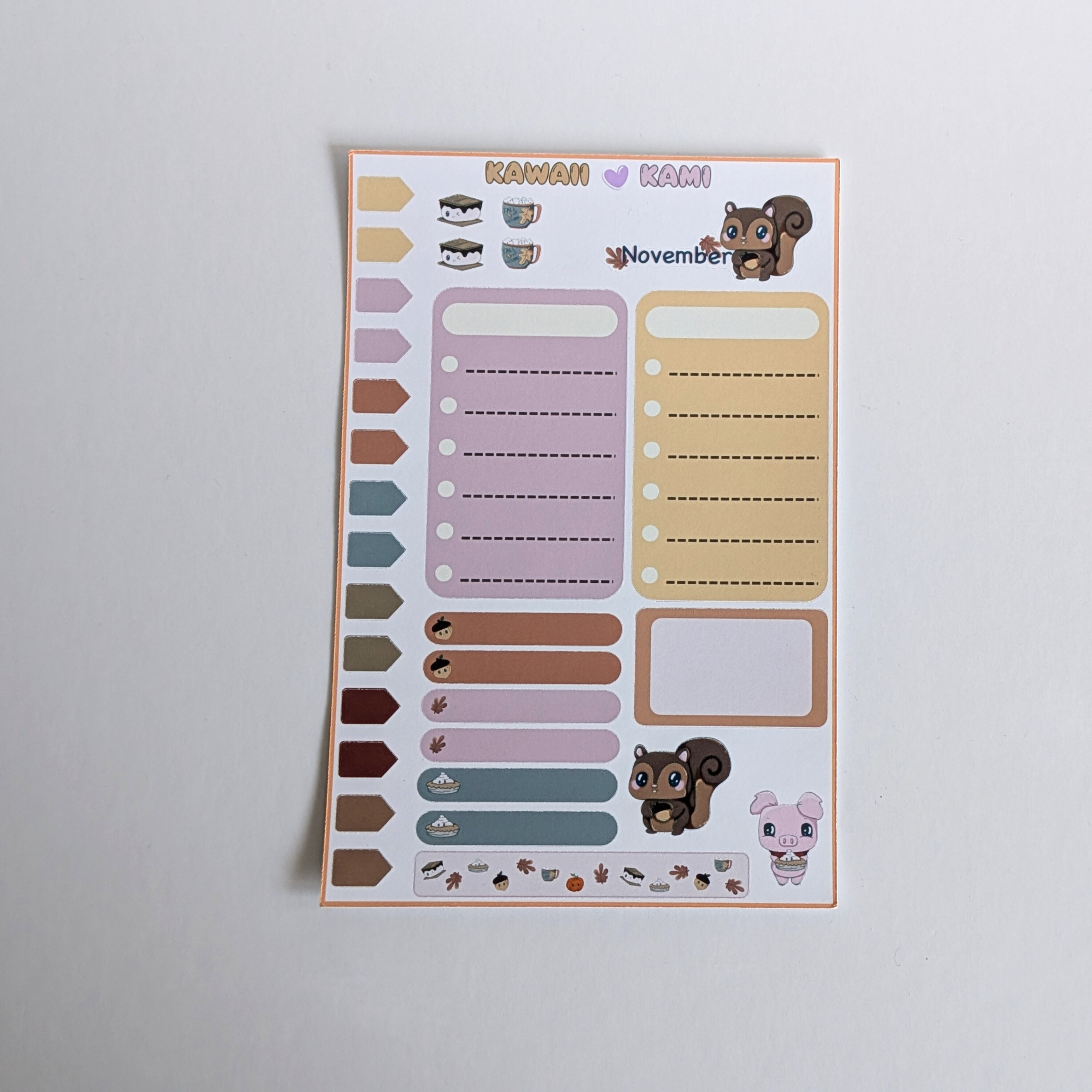 Kawaii Kami November Planner Stickers