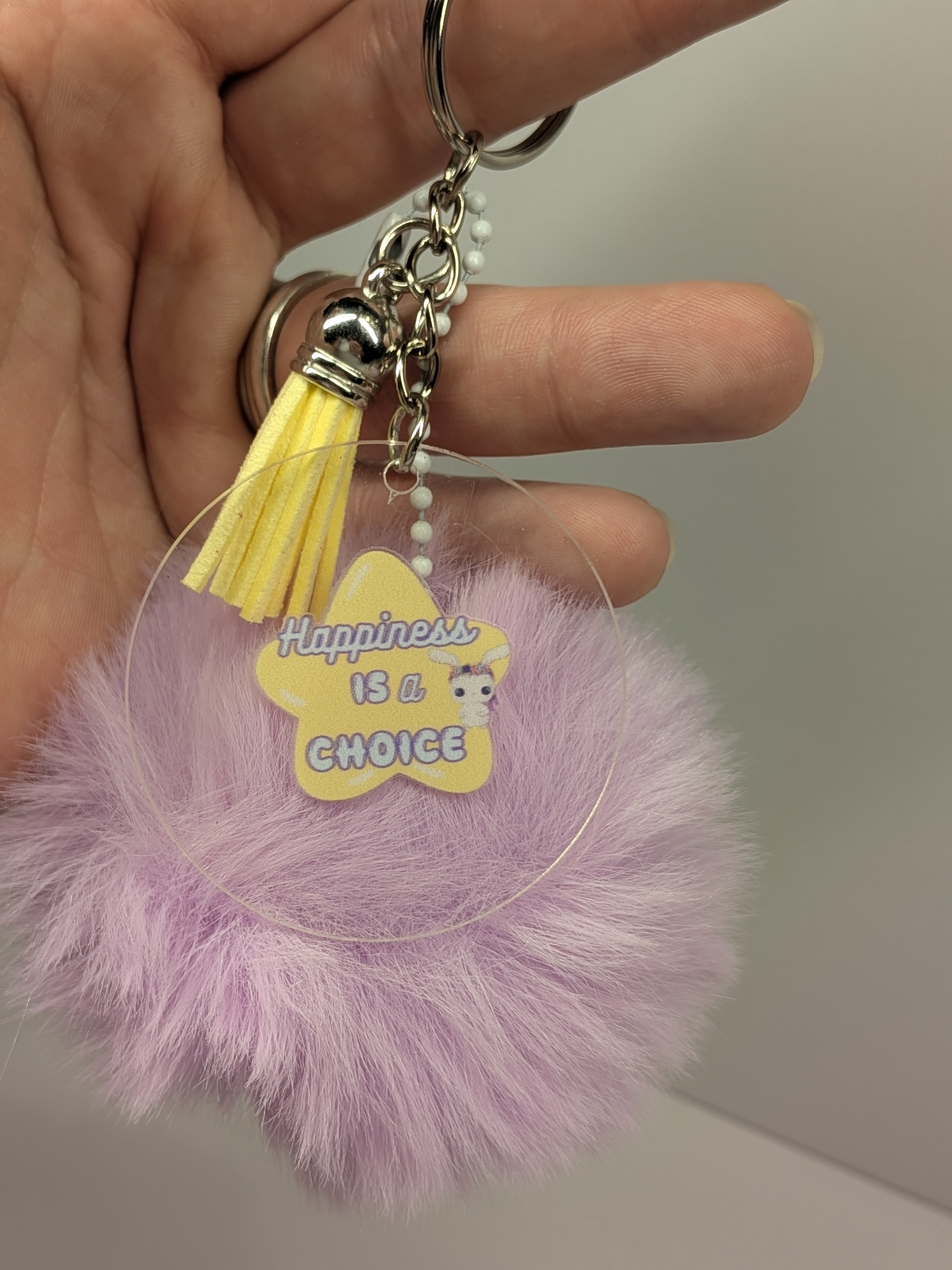 Fluffy Lavender Keychain