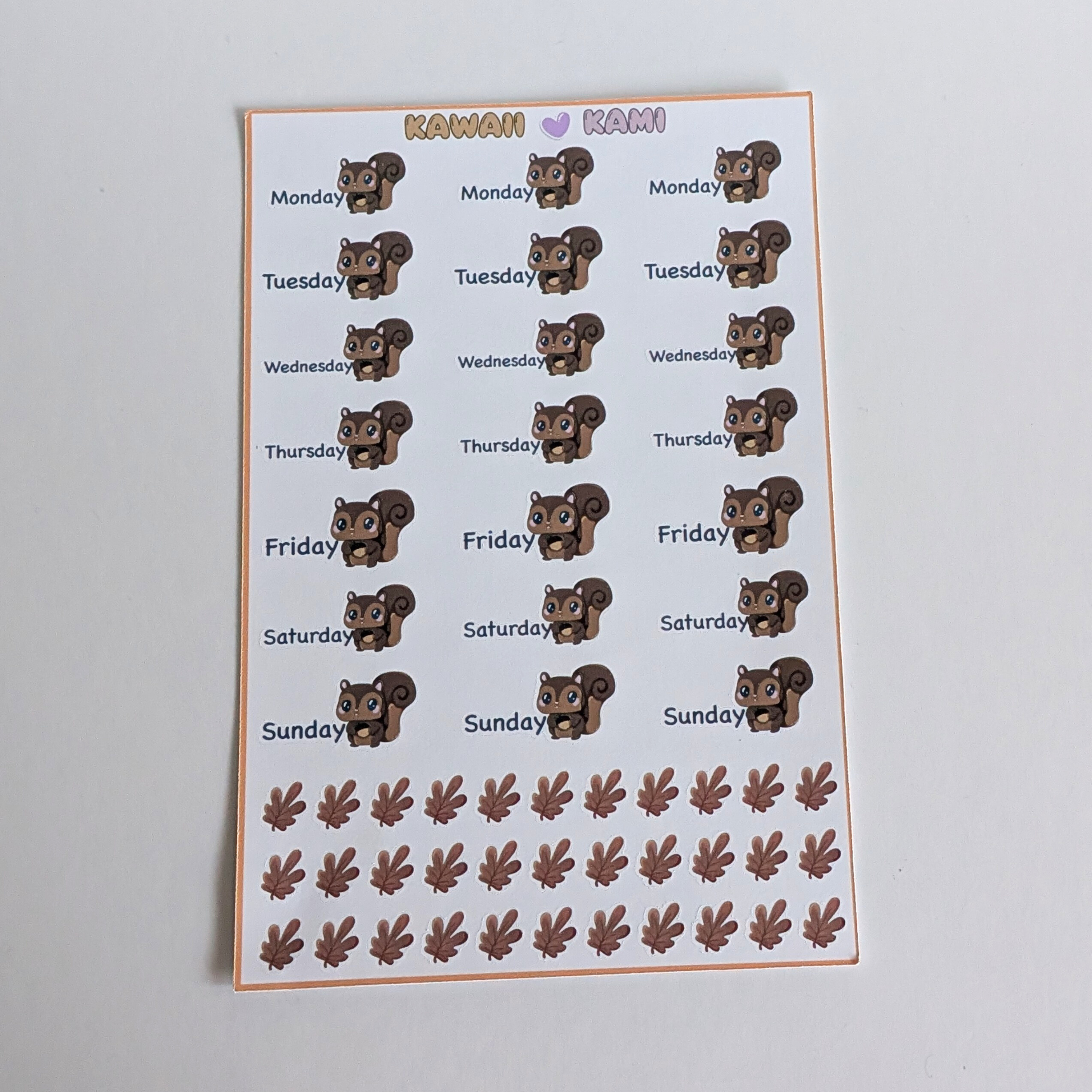 Squirrel Themed Weekly Planner Stickers