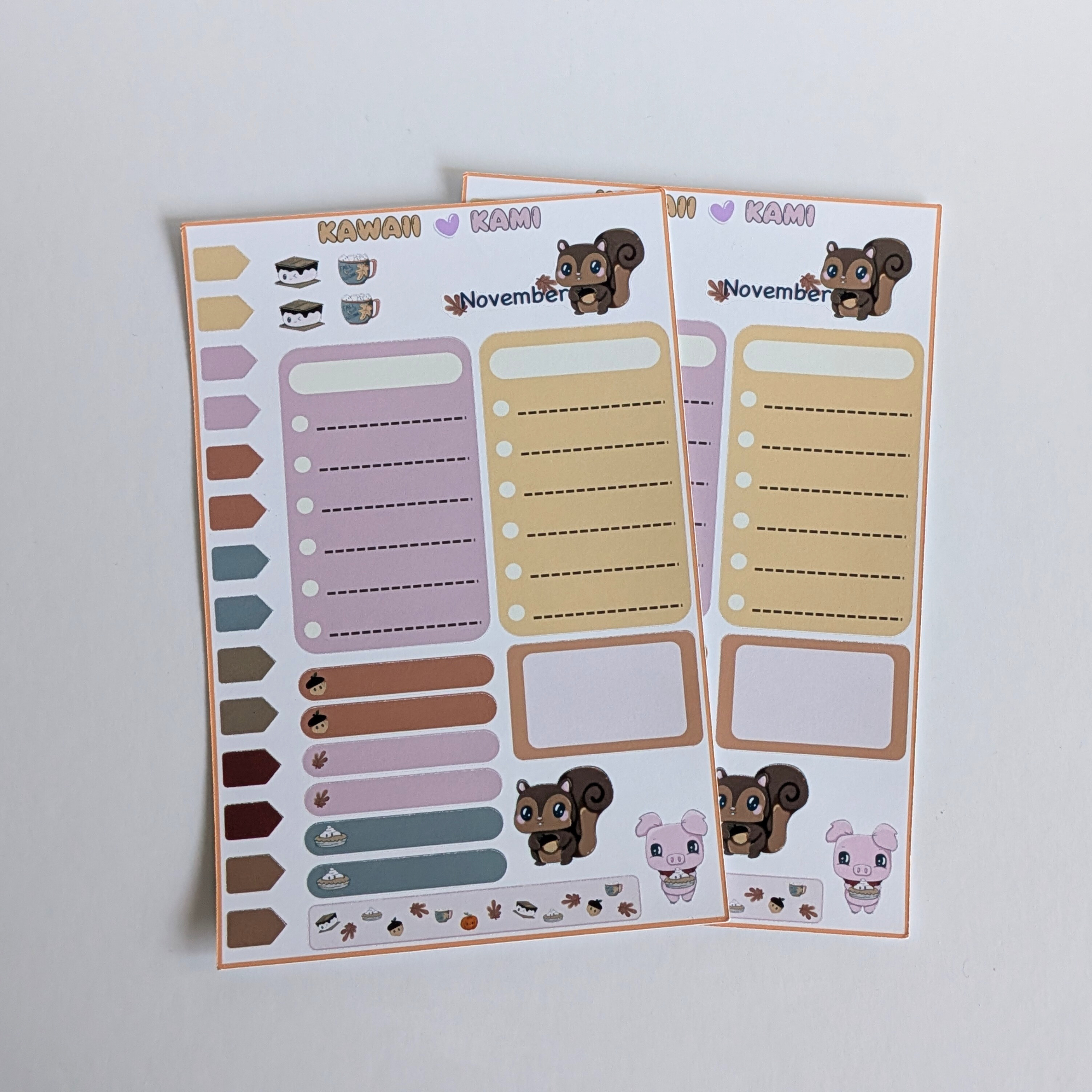 Kawaii Kami November Planner Stickers