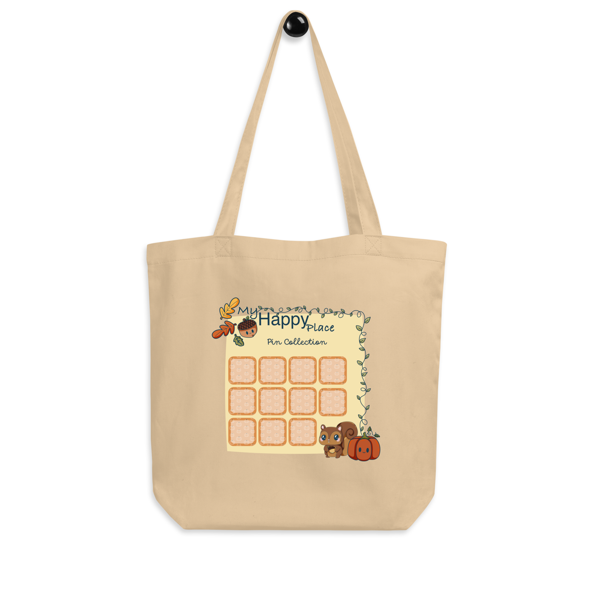 Eco Tote Bag Kawaii Autumn Pin Collecting