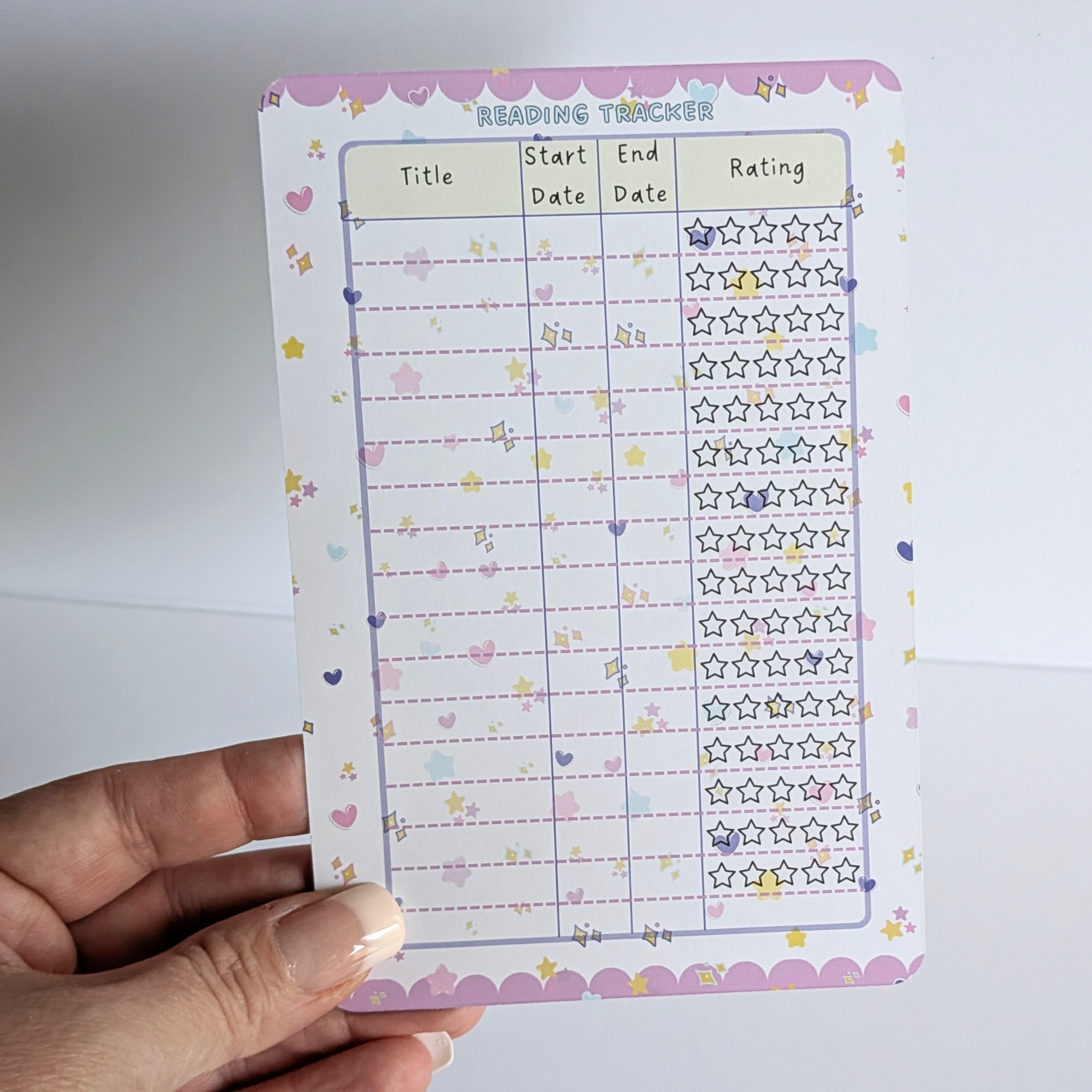 Cute Reading Tracker Cards