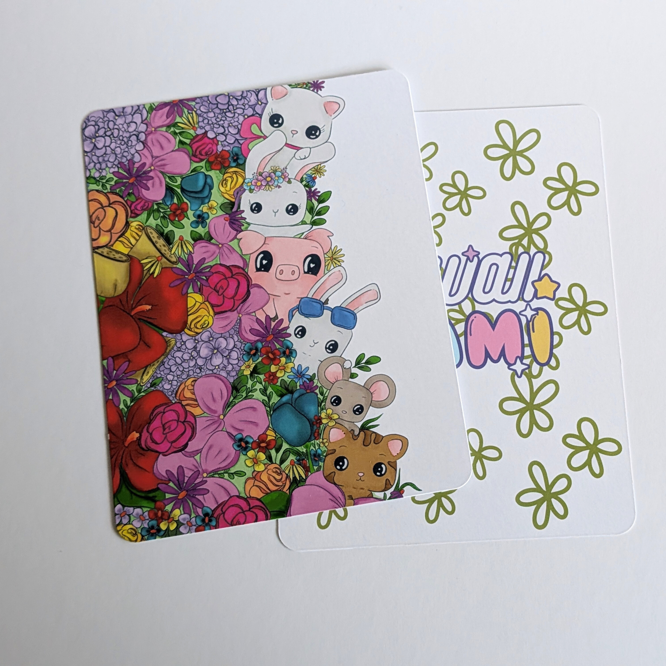 Cute Kawaii Animal Art Print Card