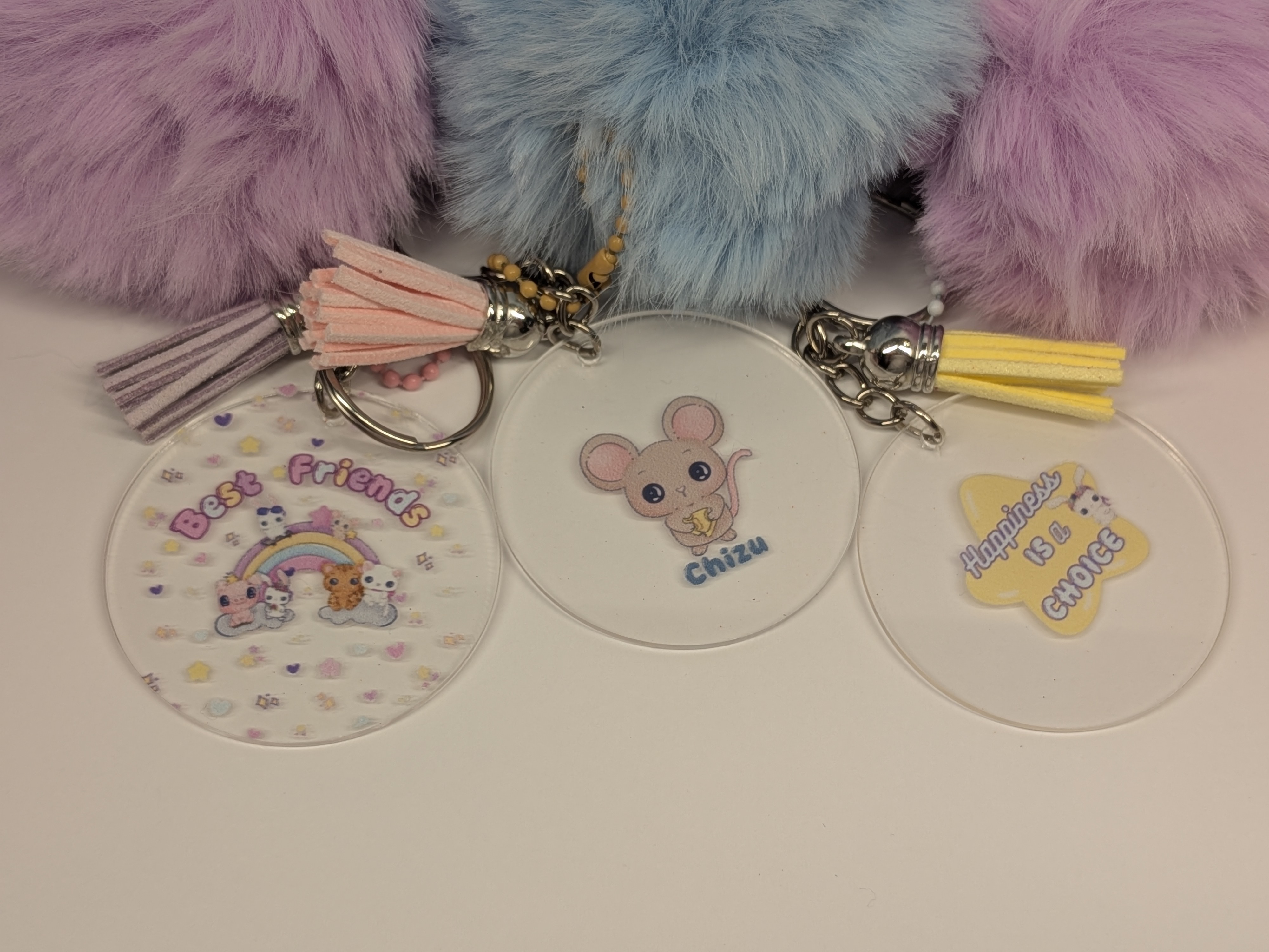 Fluffy Lavender Keychain