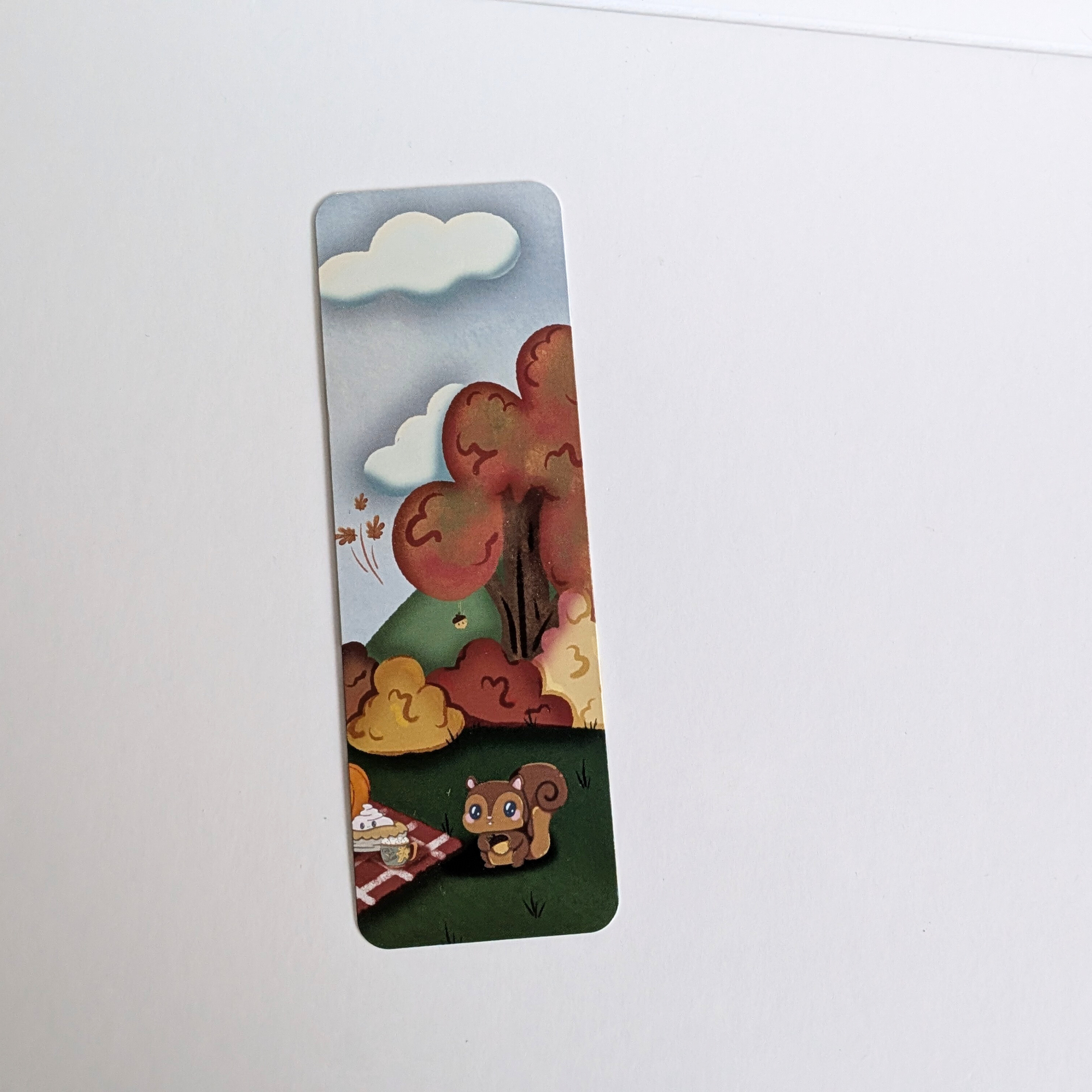 Autumn Picnic Squirrel Bookmark