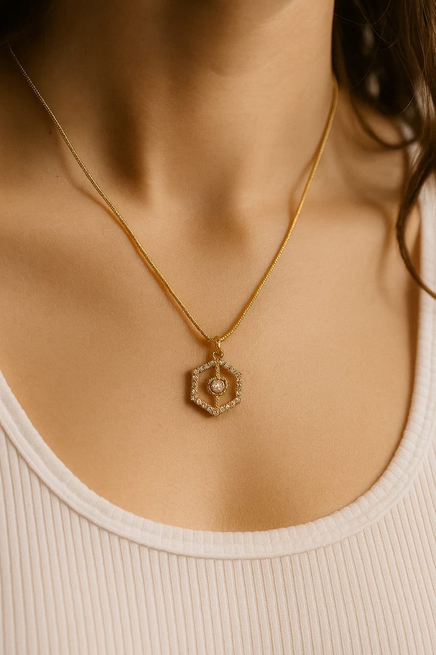Hexagon Pendant Necklace