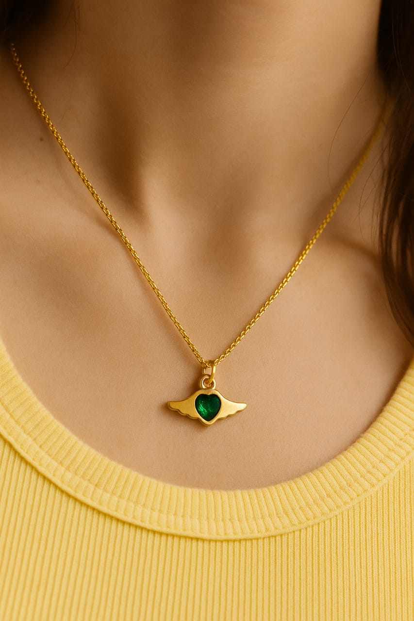 Winged Heart Pendant Necklace
