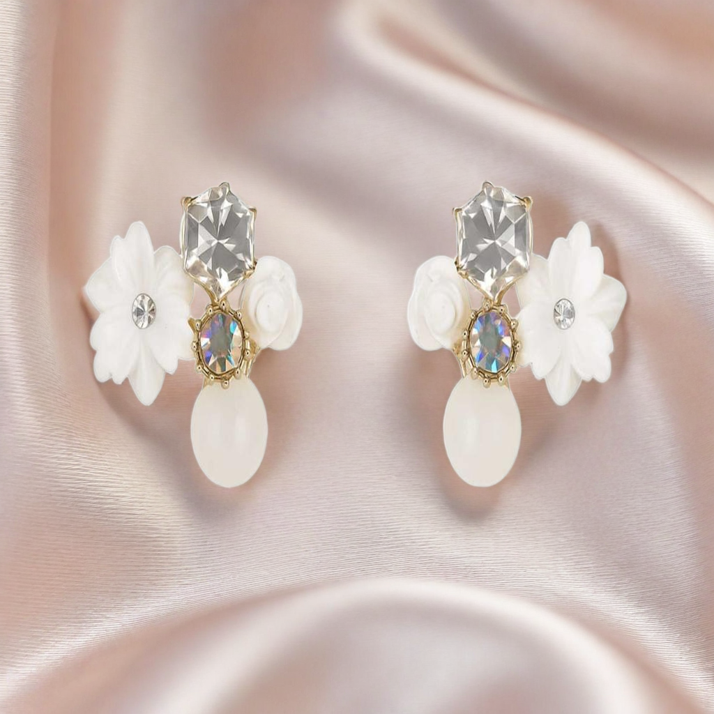 Elegant Floral Stud Earrings (NX)