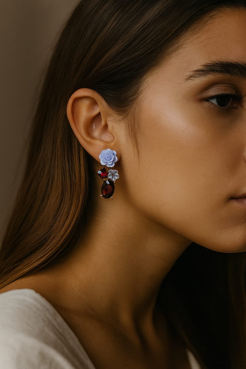 Floral Gemstone Earrings
