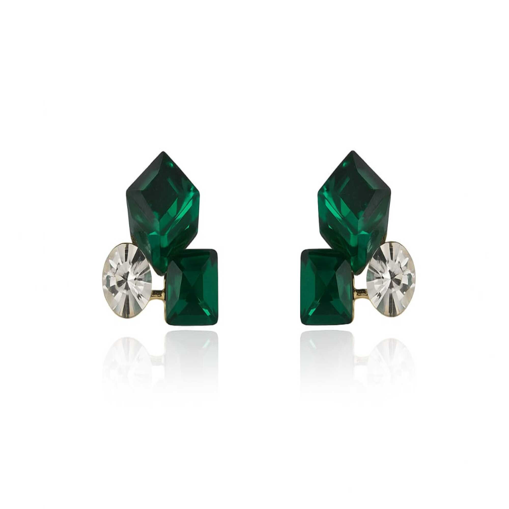 Emerald Green Geometric Earrings (NX)