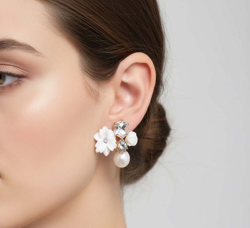 Elegant Floral Stud Earrings (NX)