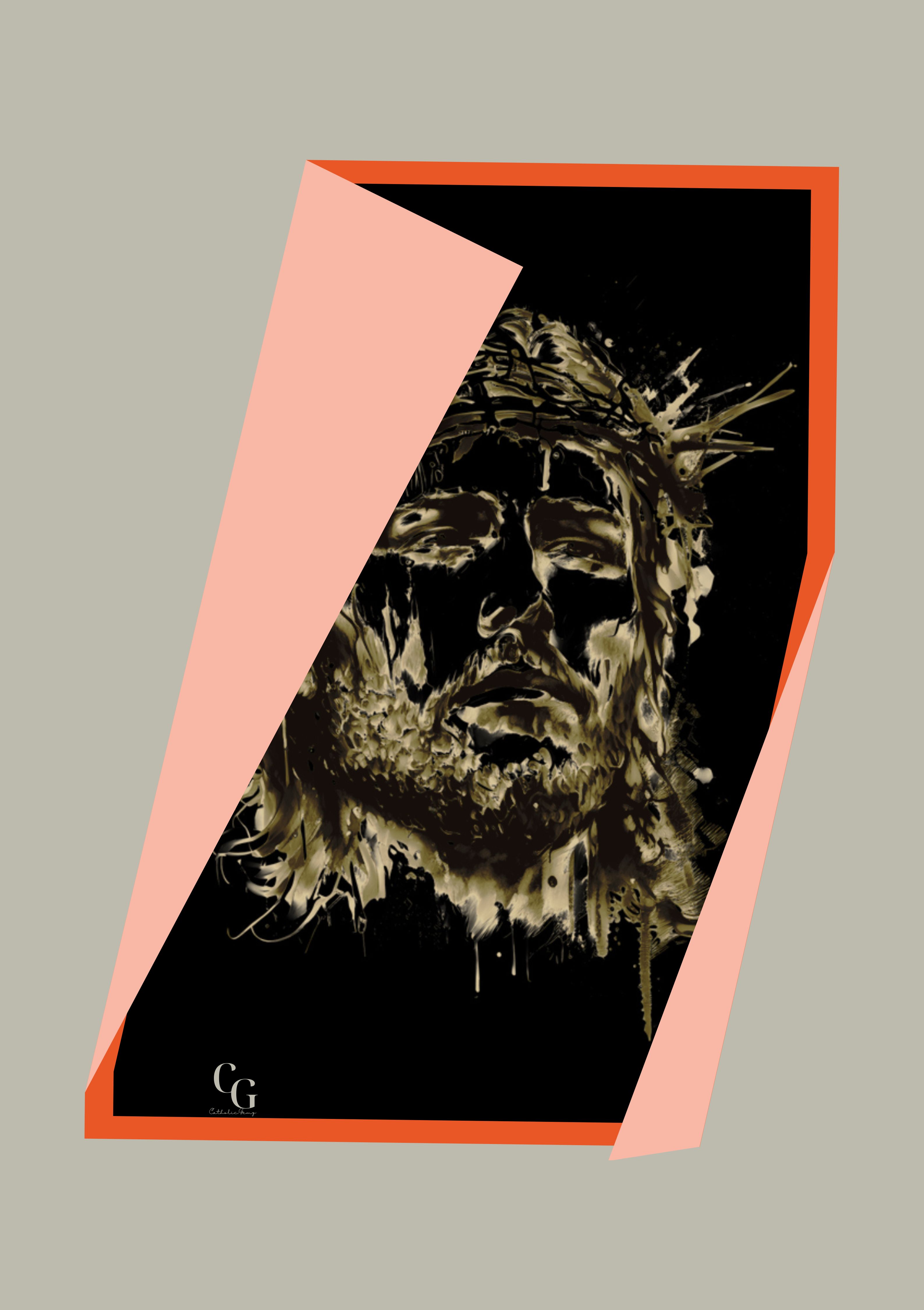 Winter Forest Crowned Jesus Art Print