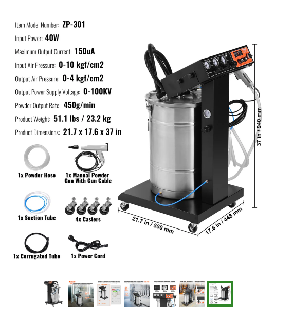 Elektrostatische poedercoat machine
