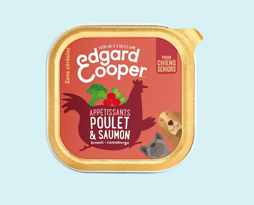 Barquette Edgard Cooper Poulet Saumon Chiens Seniors