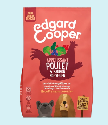 Croquettes Edgard Cooper Poulet Saumon Chien Senior