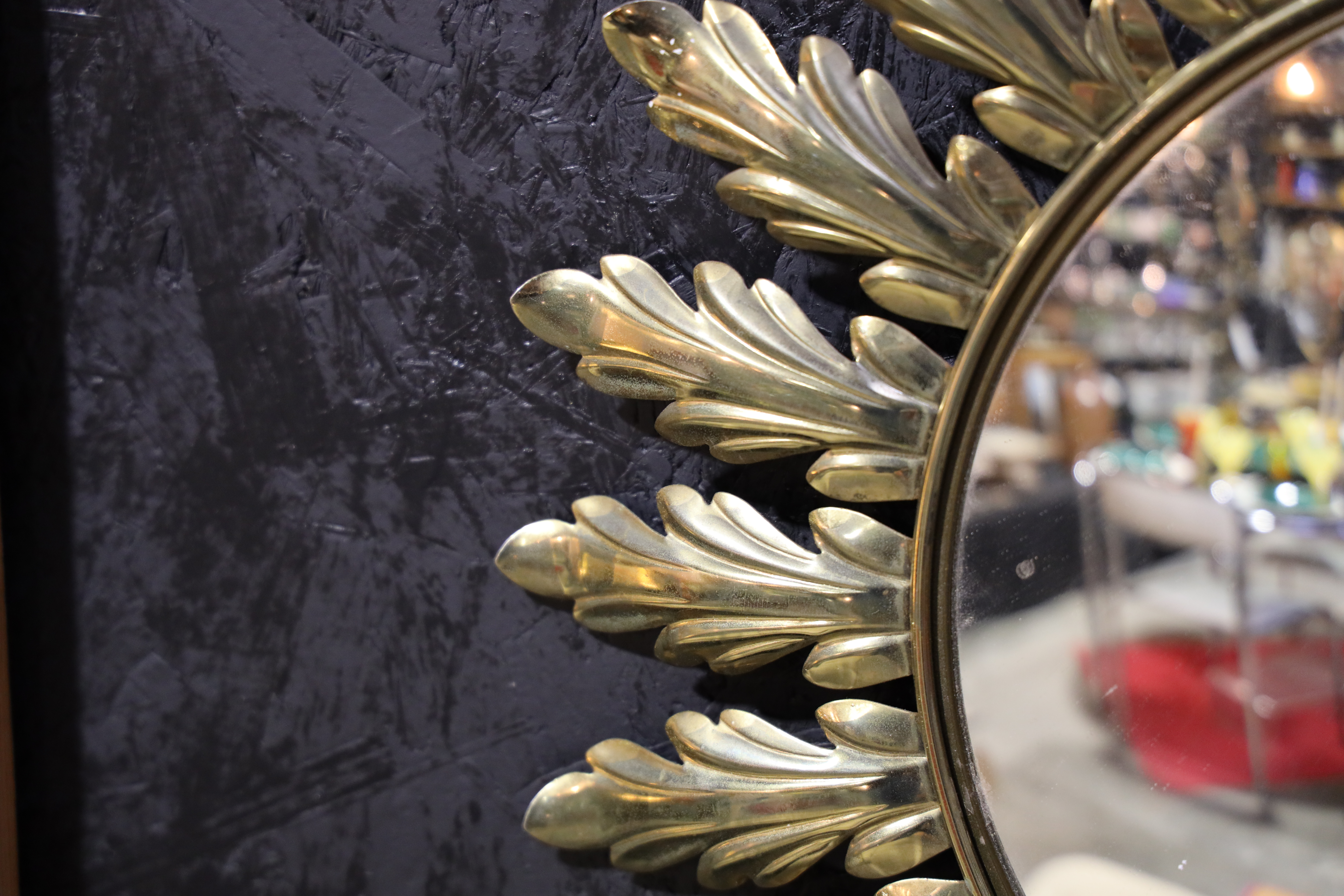 Miroir vintage Sunburst en laiton