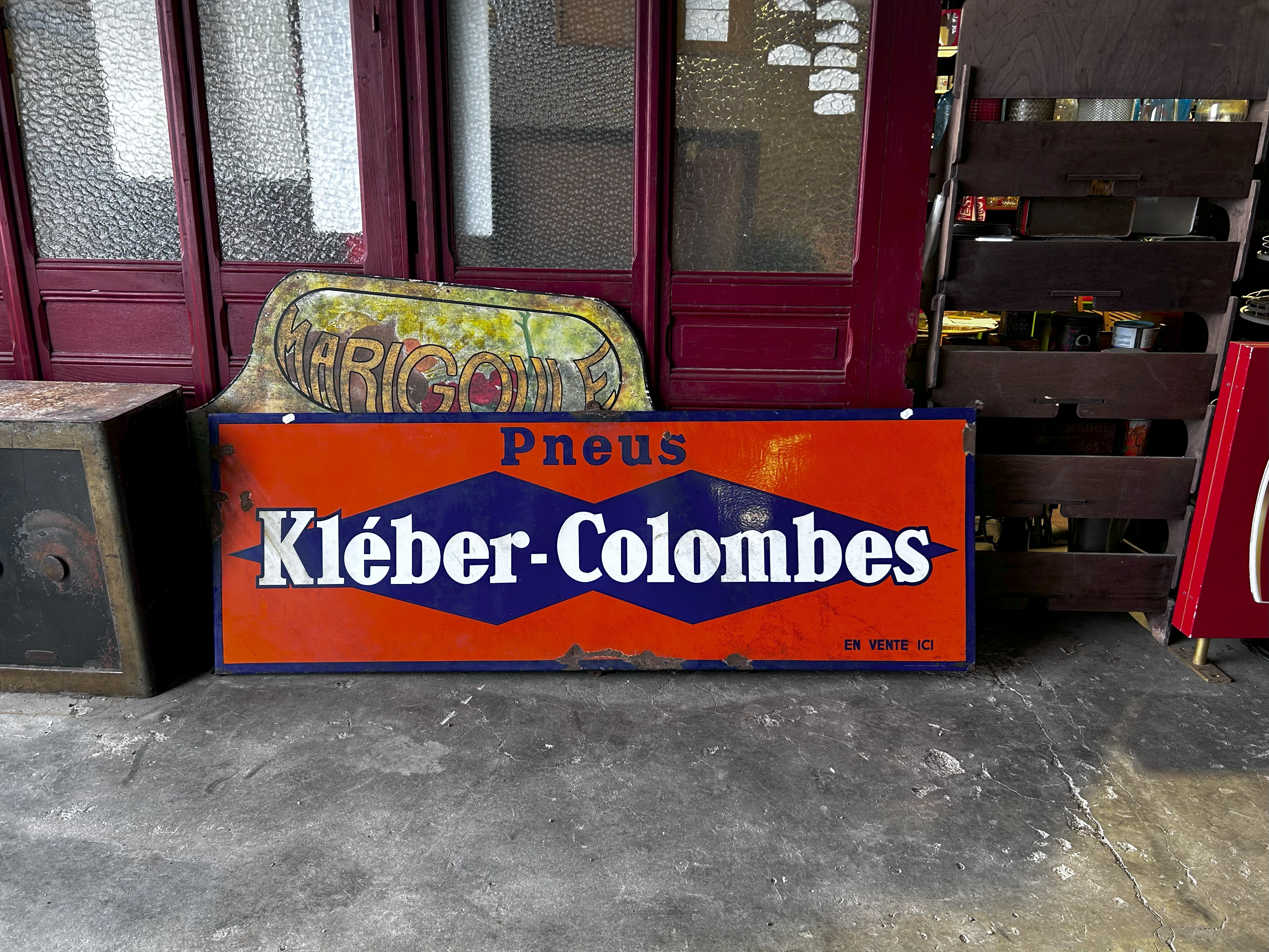 Ancienne plaque publicitaire émaillée