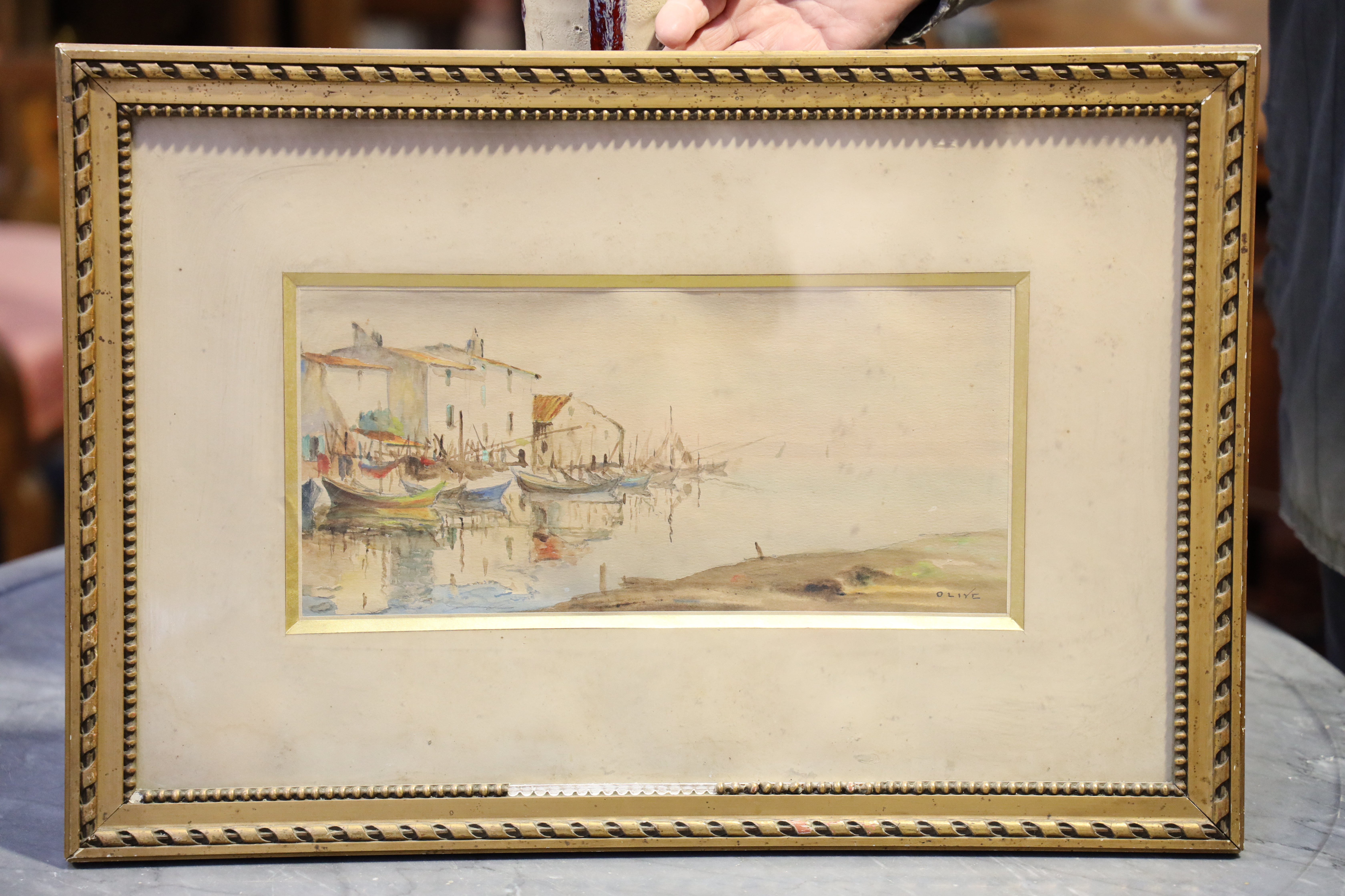 Tableau “Olive” Marine marseillaise à l’aquarelle