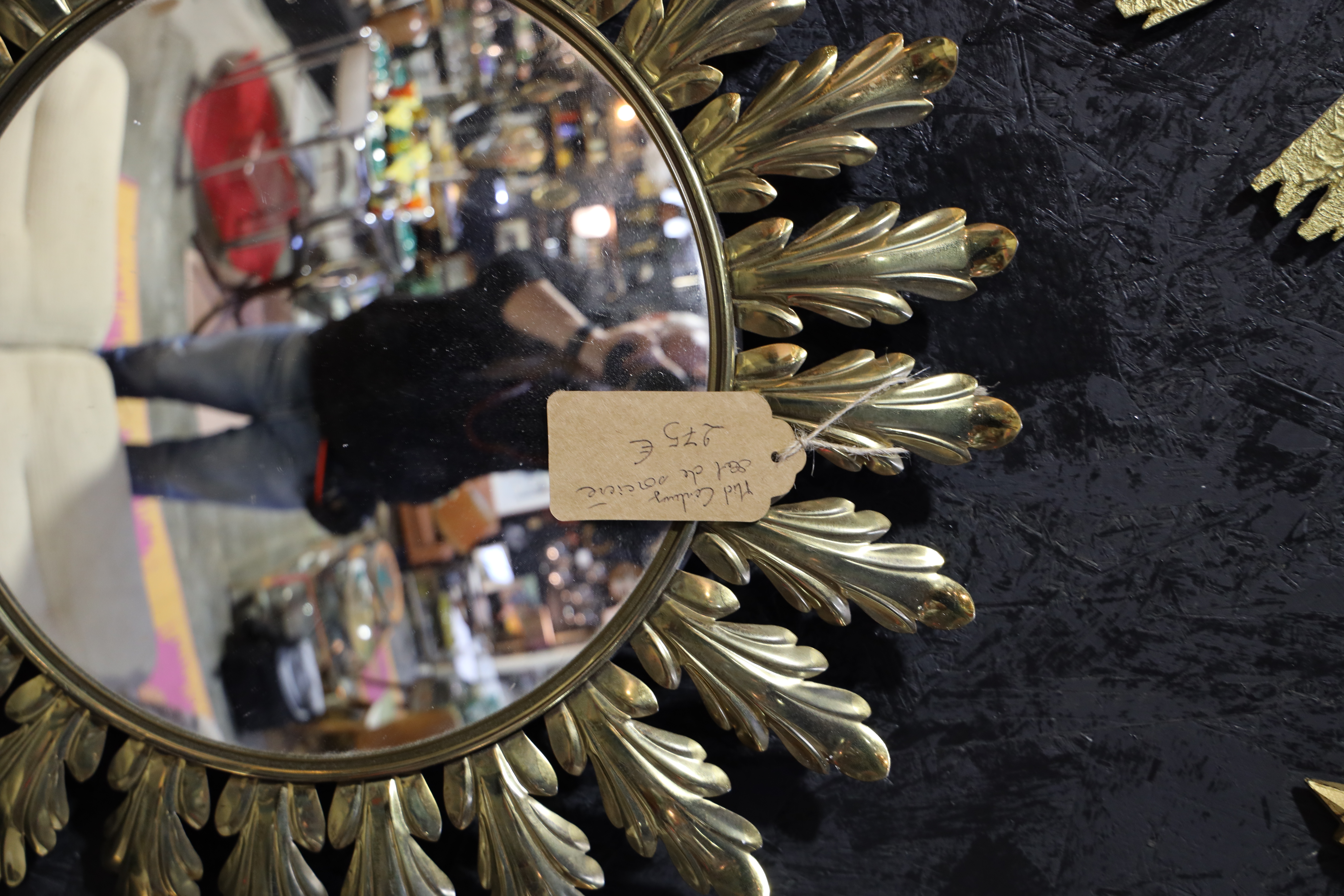 Miroir vintage Sunburst en laiton