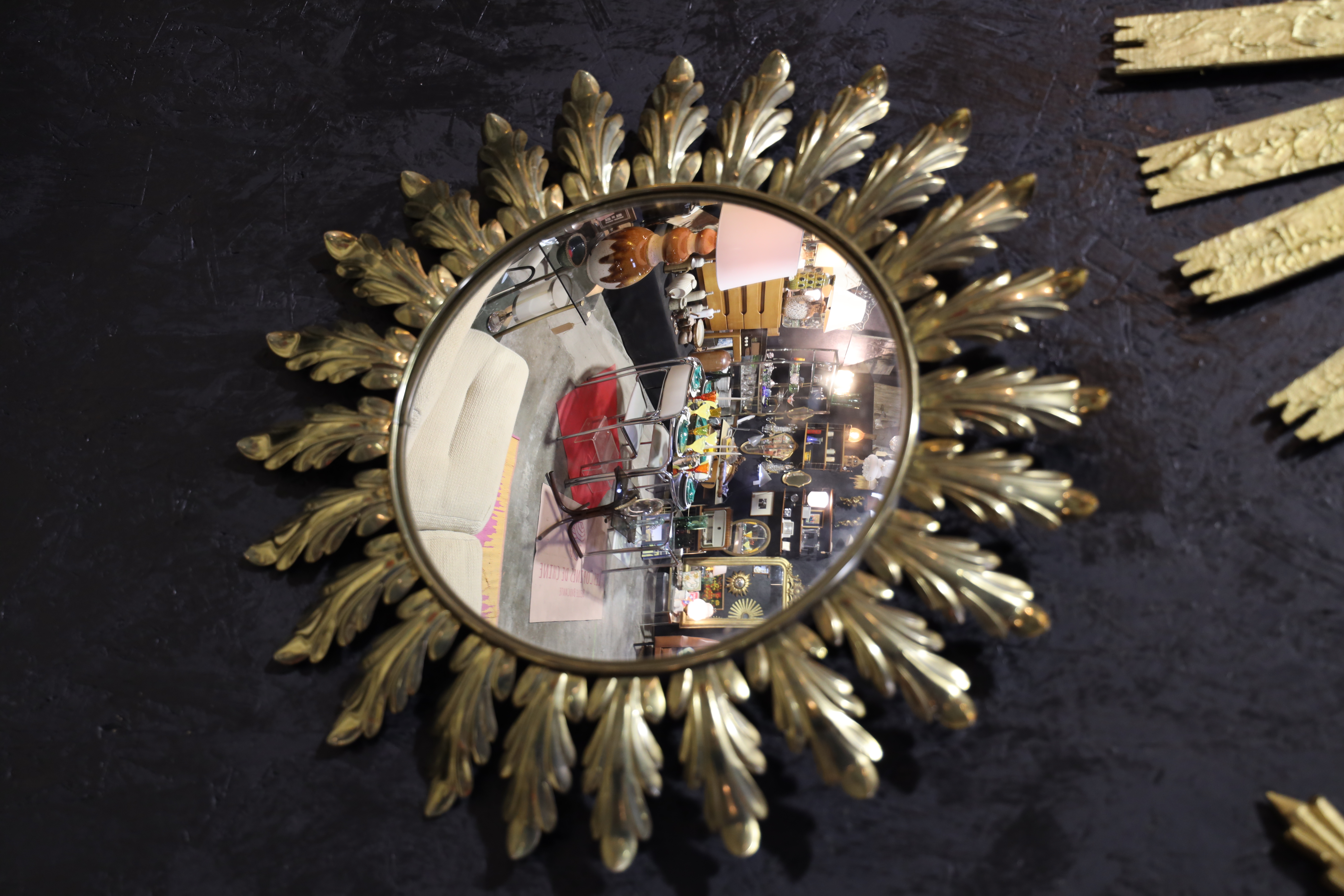 Miroir vintage Sunburst en laiton
