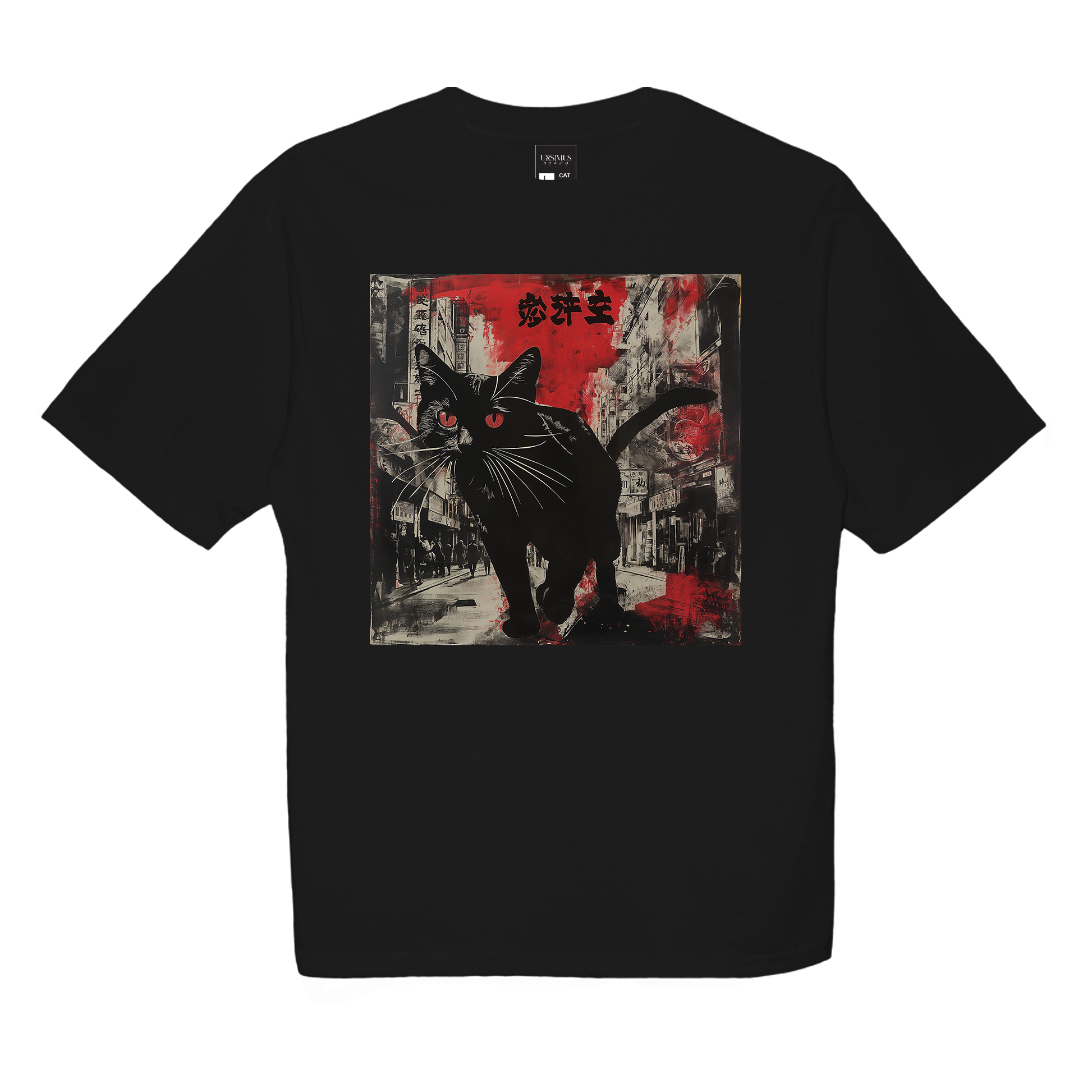 Black Cat in Tokyo Streets