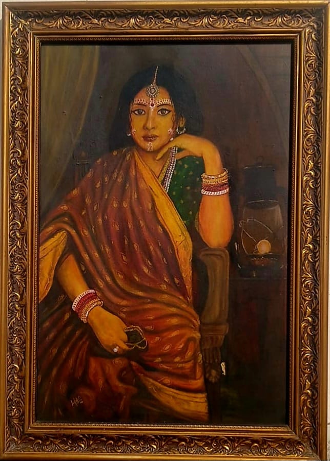 Vintage Hand-Painted Portrait