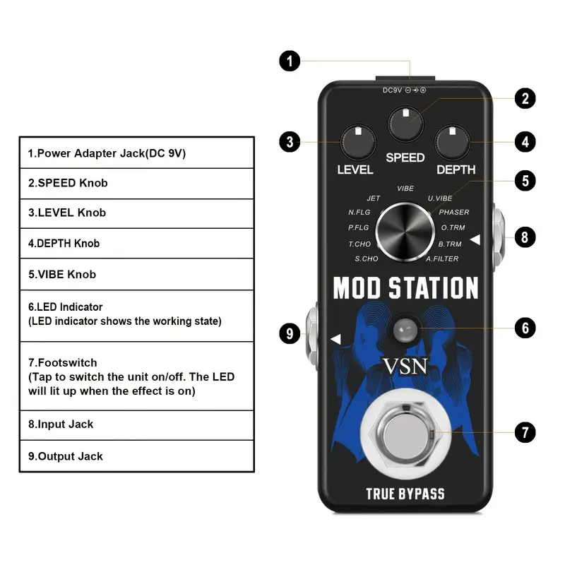 VSN Mod Station Guitar Effects Pedal 