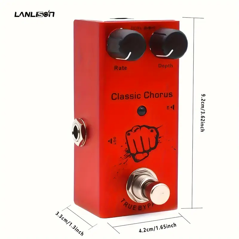 Classic Chorus Guitar Pedal with USB power adapter