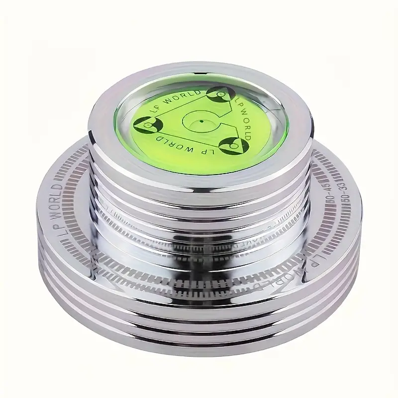 Phonograph Disc Turntable Stabilizer with bubble level indicator