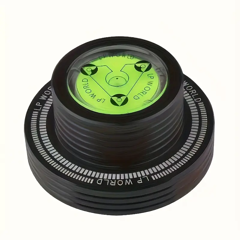 Phonograph Disc Turntable Stabilizer with bubble level indicator