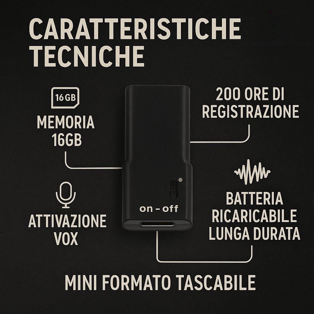 Registratore Spia 16GB con VOX