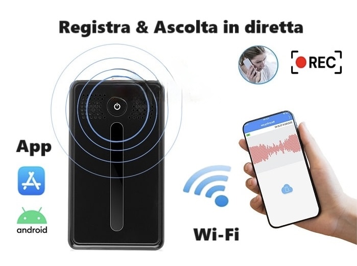 Mini Registratore Microspia Audio Wi-Fi