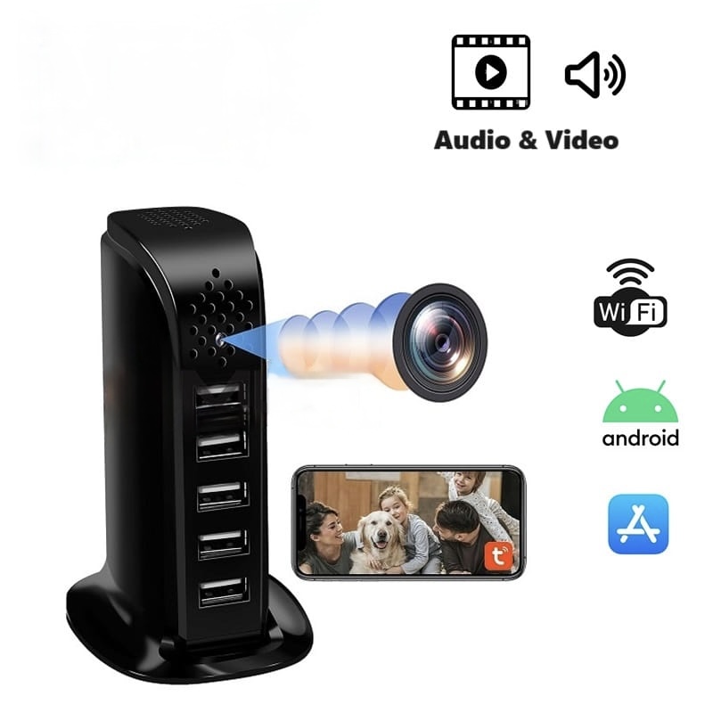 Telecamera Wi-Fi Nascosta in Caricatore USB