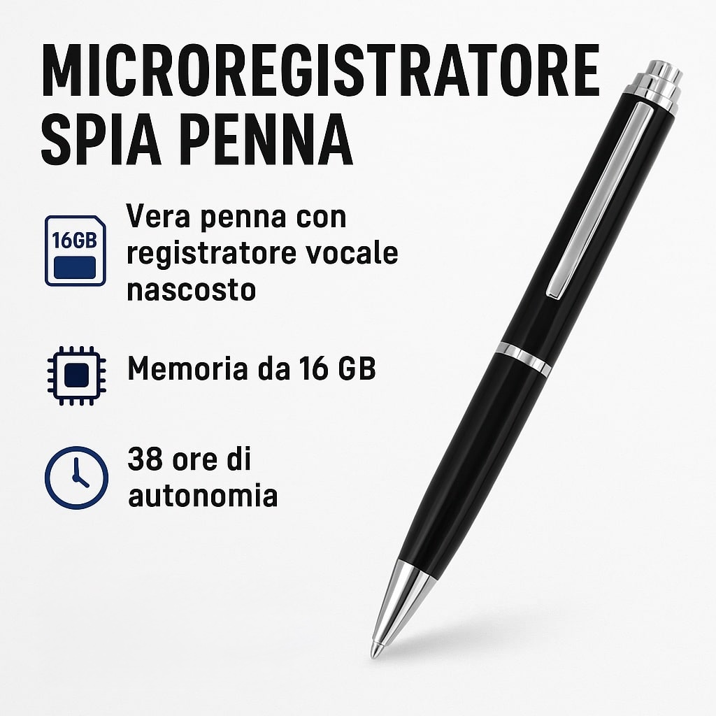 Penna Spia con Registratore Vocale Integrato