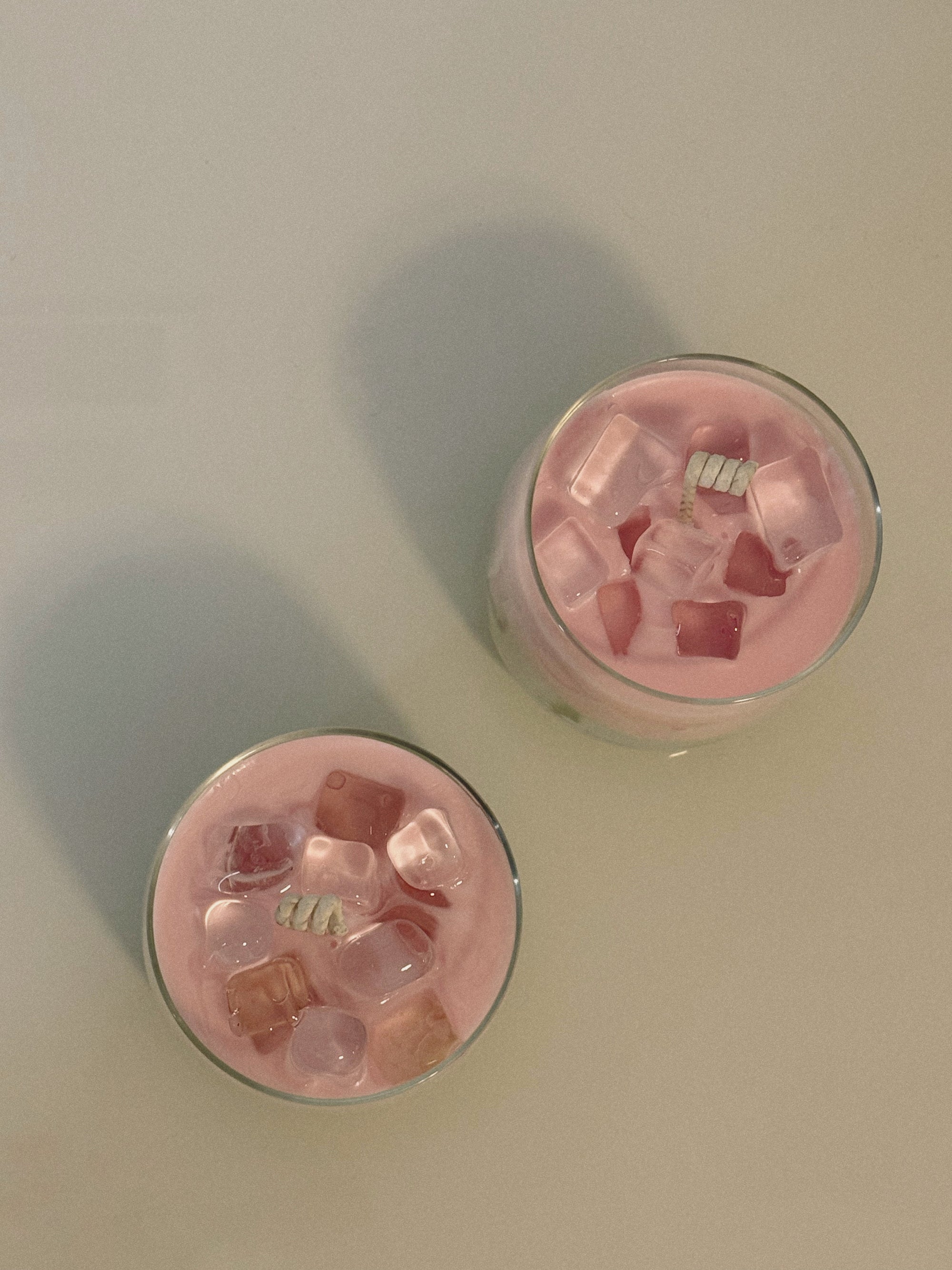 Strawberry matcha with Ice Cubes Candle | Scented Candle | Creme Douce