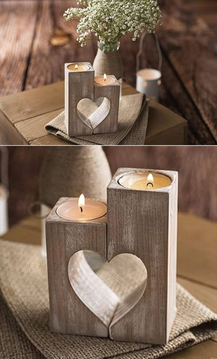 Heart-shaped wooden candle | Candle holder | Candle Stand | Glow Heart 
